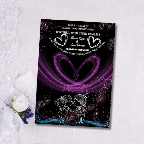 Custom Elegant Wedding invitation|Cute lover invitation
