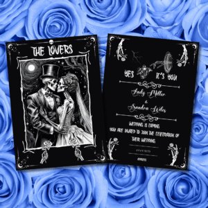 Custom Gothic Skeleton Lover Wedding and Anniversary Invitation Card