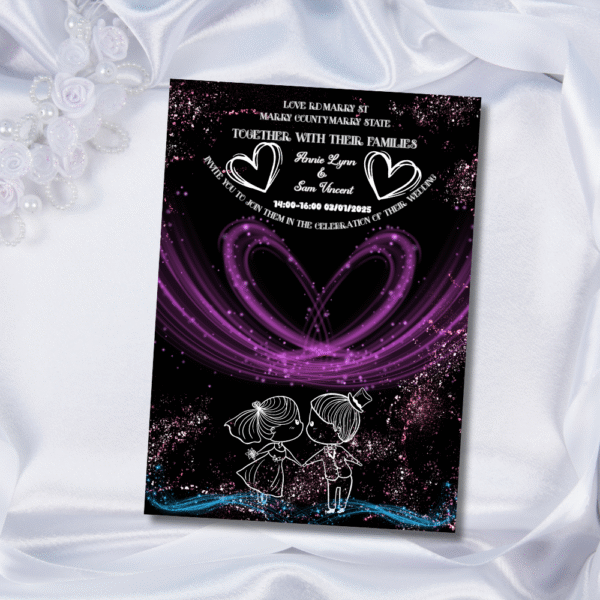 Custom Elegant Wedding invitation|Cute lover invitation - Image 2