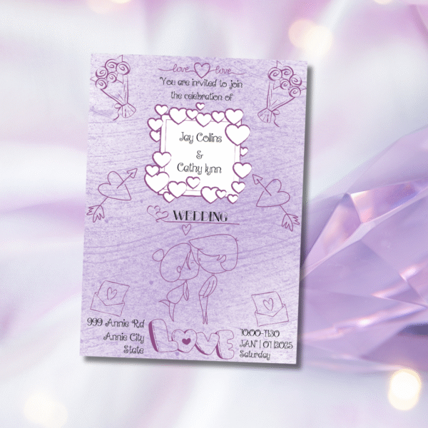 Custom elegant wedding invitation|cute lover