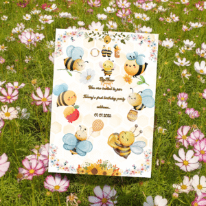 Custom Bee baby shower and first birthday invitation