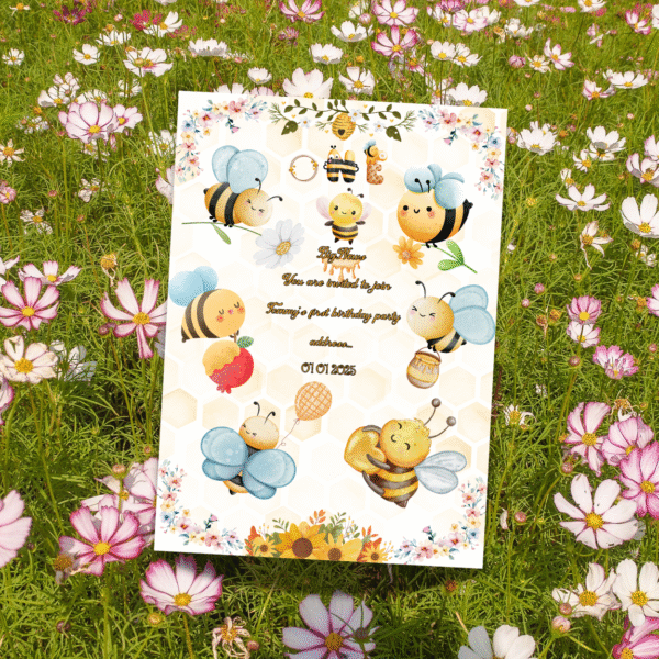 Custom Bee baby shower and first birthday invitation