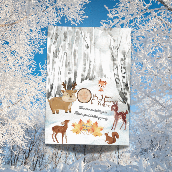 Custom deer first birthday invitation - Image 2