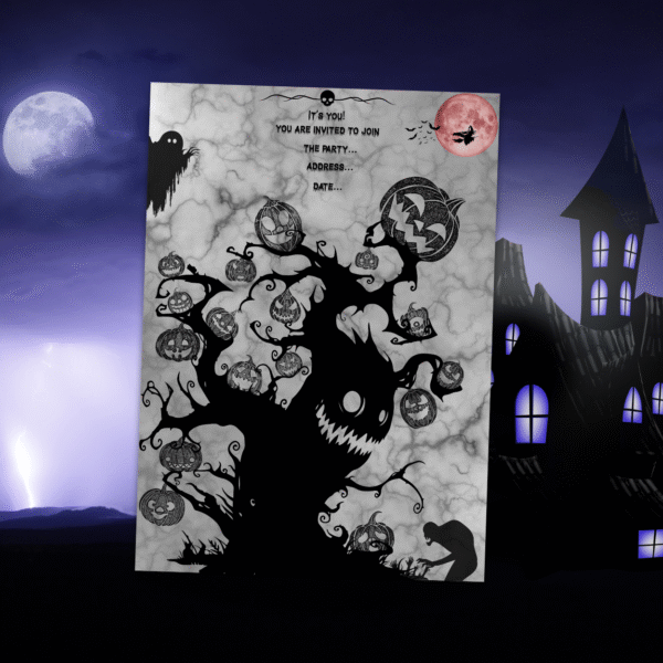 Custom pumpkin head invitation|Halloween invitation - Image 2